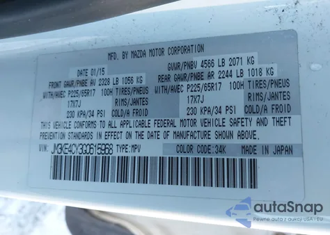 2016 Mazda Cx-5 Touring from USA, damaged, VIN JM3KE4CY3G0615968